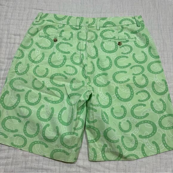Vineyard Vines Kentucky Derby Breaker Shorts Green Lucky Horseshoe Men's Size 35 - Picture 7 of 9